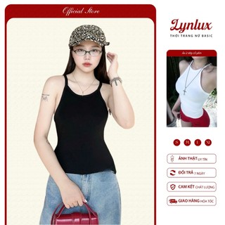 Áo 2 dây cổ yếm chất zip co giãn mềm mịn – Áo ba lỗ form ôm body, dễ phối đồ, tôn dáng cực xinh