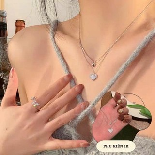 [🔥XƯỞNG SALE SẬP SÀN🔥] Dây Chuyền Trái Tim 2 Tầng Lấp Lánh Cho Nữ N128