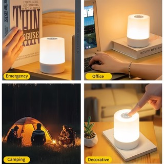 OOKAS Đèn ngủ để bàn cảm ứng 3 màu ánh sáng,Cảm Ứng + Remote,Đèn trang trí bàn LED
