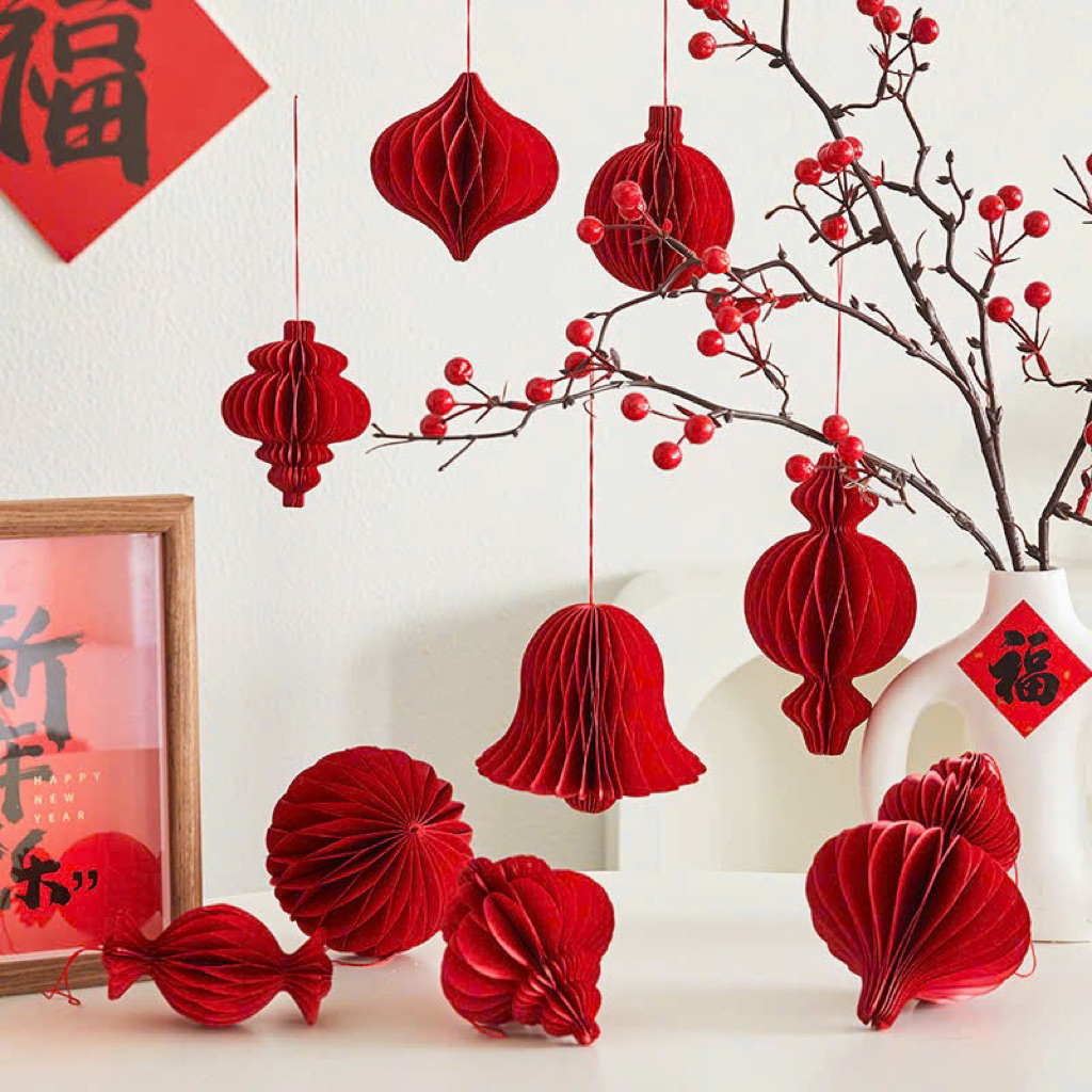 Combo 10 Đèn Lồng Treo Cây Decor Tết Trang Trí Nhà Cửa Ngày Tết  Trung Thu Giáng Sinh