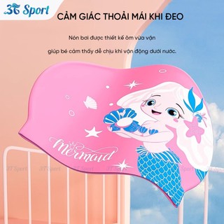 Nón bơi cao cấp hình thú dễ thương cho bé 3-12 tuổi mũ bơi hoạt hình cho bé trai bé gái - NB71360