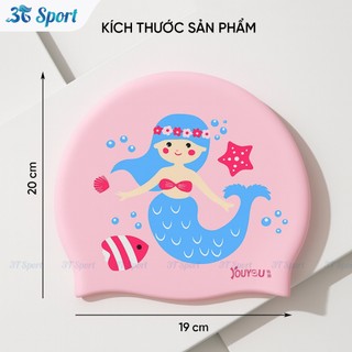 Nón bơi cao cấp hình thú dễ thương cho bé 3-12 tuổi mũ bơi hoạt hình cho bé trai bé gái - NB71360
