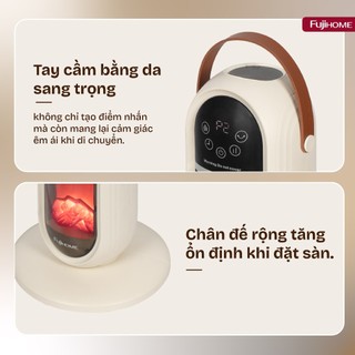 Quạt Sưởi gốm Fujihome FH202 Sưởi Nhanh, Khử Khuẩn, Bảo Vệ Gia Đình Bạn, điều khiển bằng giọng nói