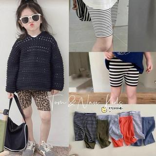 Q10-[tomnaukid] Quần đùi ngố thun gân cotton co dãn 4 chiều - Size 8-35Kg