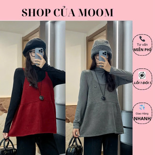 [Nhà Moom] Set Áo 2 Dây Phối Áo Giữ Nhiệt Cho Mẹ Bầu Thời Trang Thu Đông Xinh
