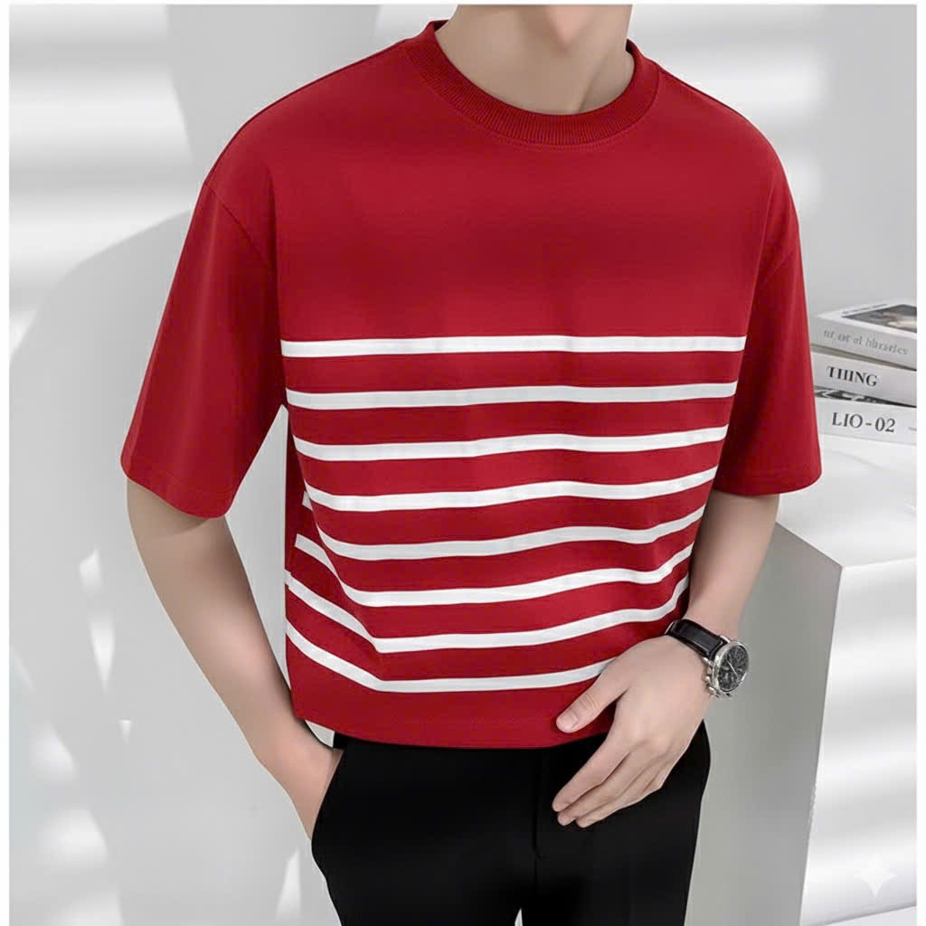 Áo thun Stee Sọc ngang PR Line Localbrand ICVCVNI Unisex Cotton