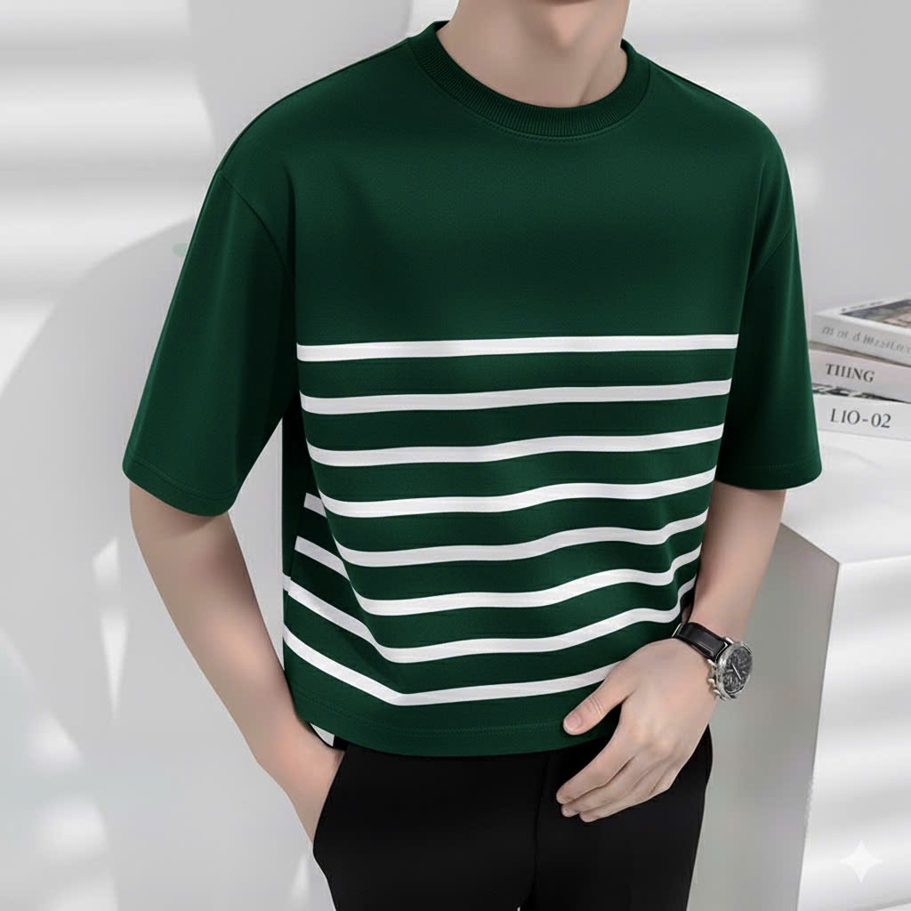 Áo thun Stee Sọc ngang PR Line Localbrand ICVCVNI Unisex Cotton
