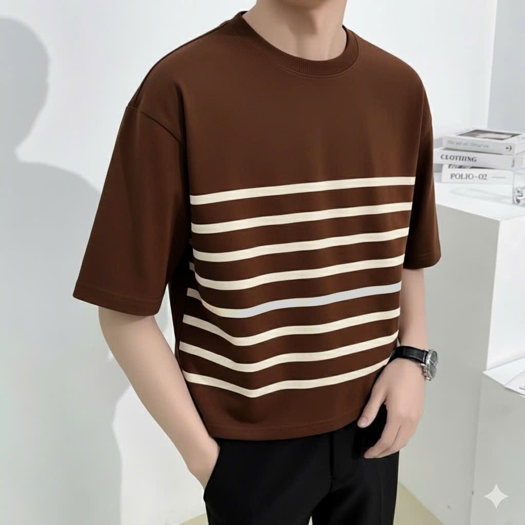 Áo thun Stee Sọc ngang PR Line Localbrand ICVCVNI Unisex Cotton