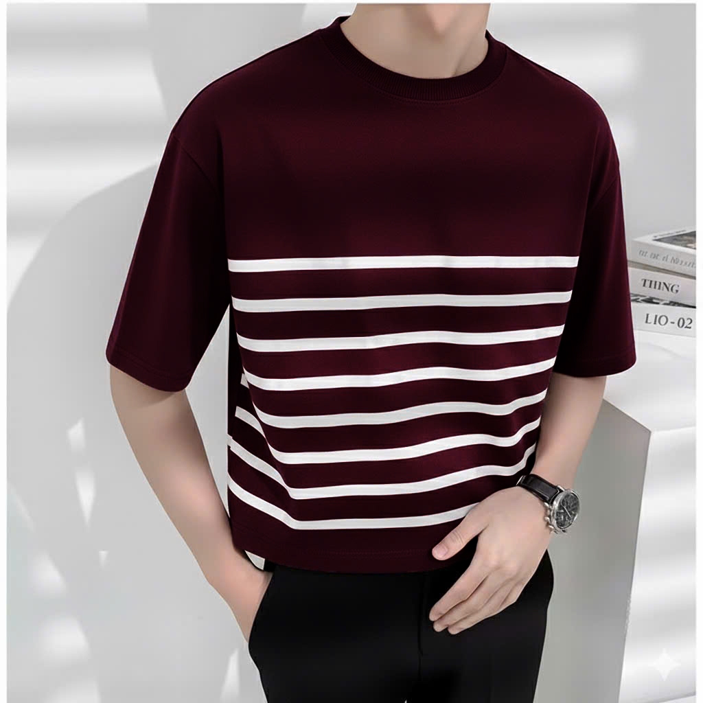 Áo thun Stee Sọc ngang PR Line Localbrand ICVCVNI Unisex Cotton