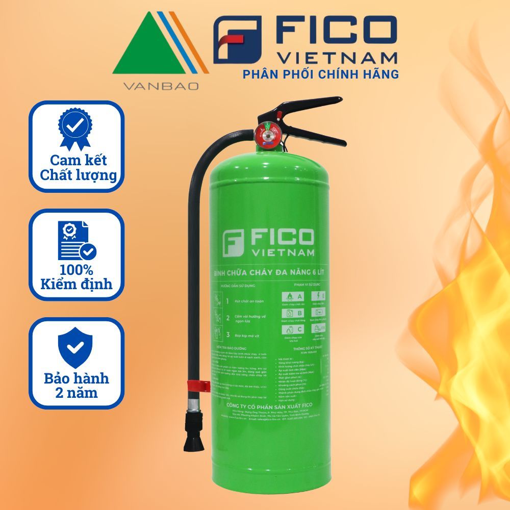Bình chữa cháy, bình cứu hoả đa năng gốc nước dành cho pin xe điện 6L chính hãng F FICO VIETNAM