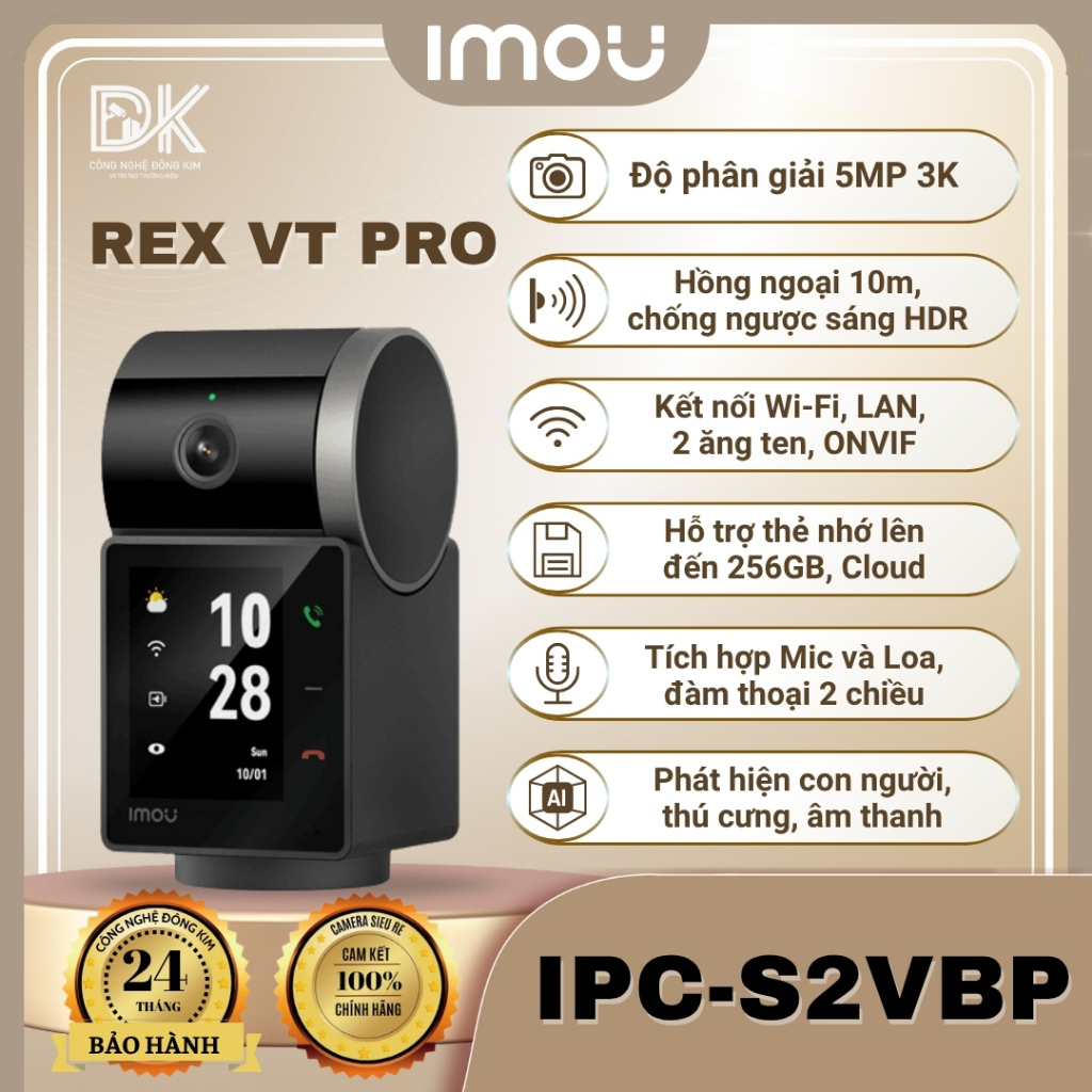 Camera Wifi iMOU IPC-S2VBP-5M0WR/ S2VP-5M0WR REX VT Pro 5MP [Gọi Video ...