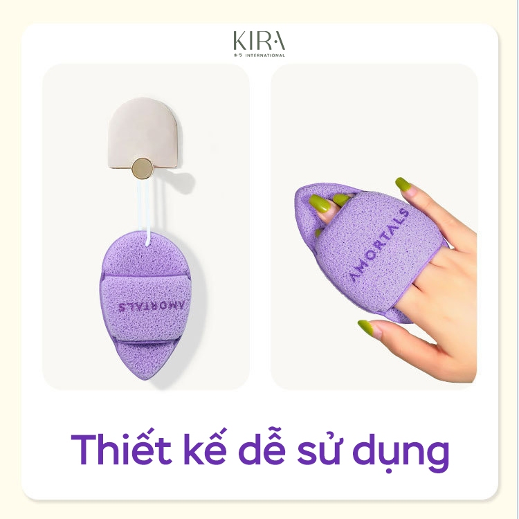 Mút rửa mặt Amortals giọt nước 2 mặt | Làm sạch sâu – Dịu nhẹ cho da
