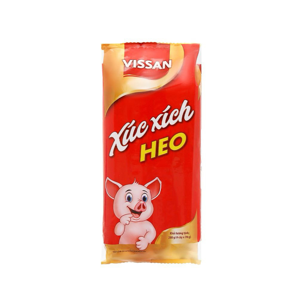 Vissan Combo 5 Gói Xúc Xích Tiệt Trùng Heo 70g (280g/gói x 4cây) Date Mới