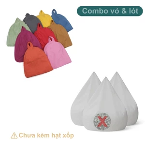 Ghế Lười Bean Bag Dáng Lê 3II HOME Combo Lót Vỏ Vải Nhung Tăm Cao Cấp Size Lớn Chưa Đính Kèm Hạt Xốp