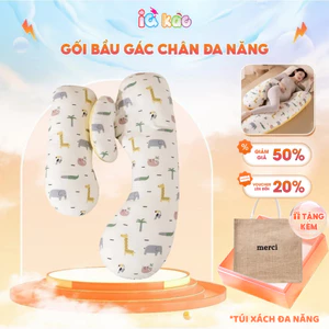 Gối ôm bà bầu IQ Kao BI04 cao cấp thiết kế công thái học cải thiện giấc ngủ đỡ bụng gác chân vỏ gối vải an toàn