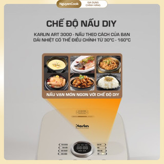 [INOX 304] Nồi Cơm Điện Đa Năng Karlin ART3000 – Lòng Vân Kim, Tách Đường, 11 Chế Độ Nấu NGUYENCOOK