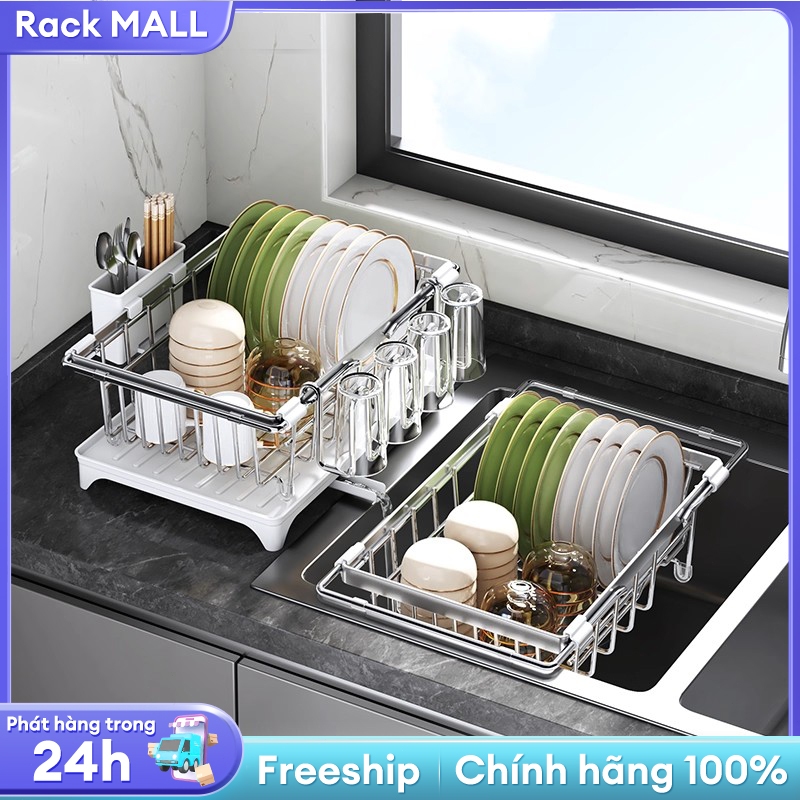 RACK Kệ Để Chén Bát Thép không gỉ Đĩa Ráo nước+giá để cốc+ giá để đũa ...