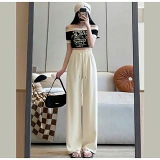 quần suông nữ vải nỉ tăm dày ấm cạp chun lưng cao2