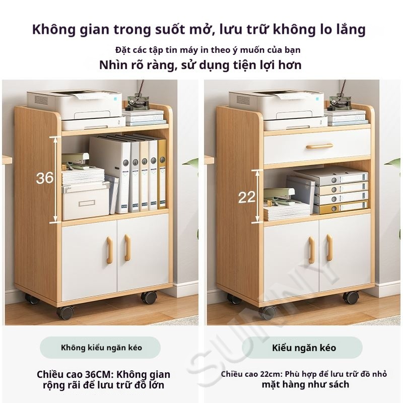 SUNNY Tủ trà di động cho văn phòng có bánh xe linh hoạt thiết kế hiện đại sang trọng