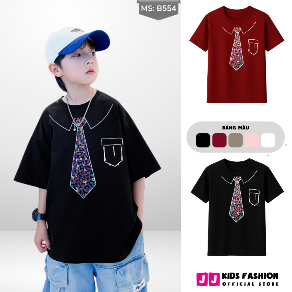 Áo Thun Ngắn Tay Mùa Hè Cho Bé Trai, Bé Gái In Hình Năng Động, Cổ Tròn | JJ Kids Fashion