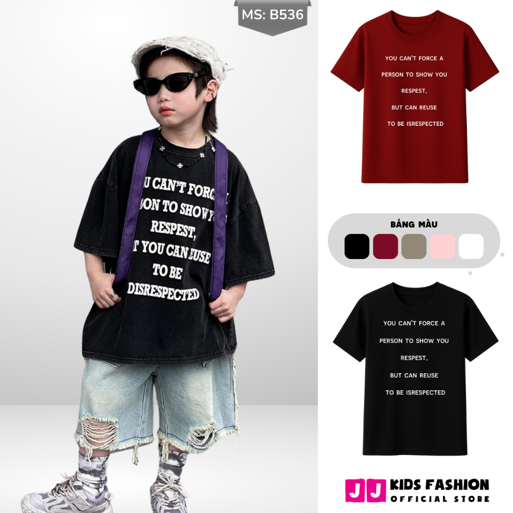 Áo Thun Ngắn Tay Mùa Hè Cho Bé Trai, Bé Gái In Hình Năng Động, Cổ Tròn B536 | JJ Kids Fashion