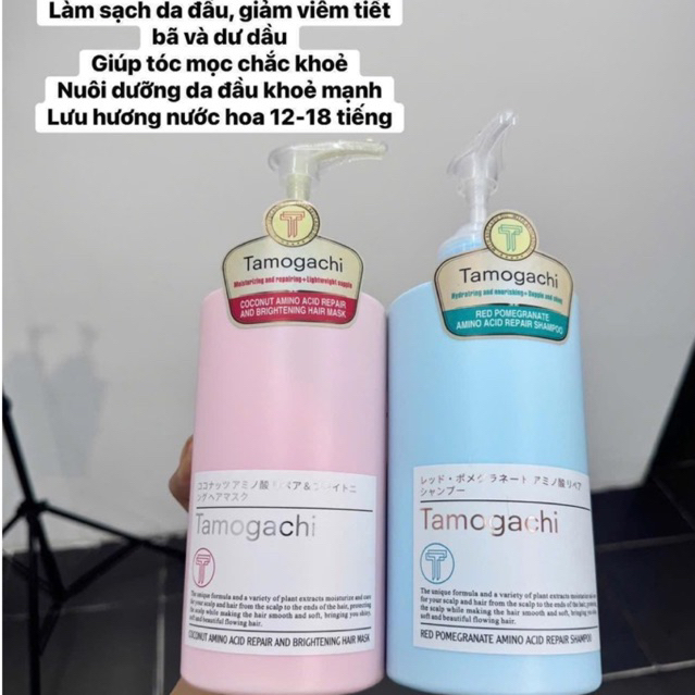 TAMOGACHI DẦU GỘI THUẦN CHAY PHỤC HỒI TÓC MỀM MƯỢT, GIẢM GÃY RỤNG , PHÙ HỢP CHO MỌI LOẠI TÓC 800ml*2