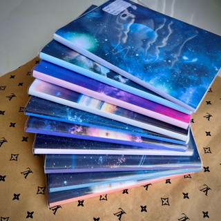 (XẤP 10 Tờ SẴN BÌA KIẾNG) Giấy bao tập, Giấy bao vở, Bao sách chủ đề Galaxy | by Winwin