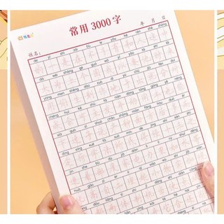 Vở luyện viết 3000 chữ Hán thông dụng có Pinyin(Tặng 1 bút 10 ngòi bay màu )