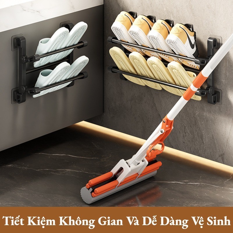Giá Để Giày Không Lỗ Treo Tường Giá Đựng Dép Nhỏ Nhiều Tầng Lưu Trữ Đồ Tạo Tác Ký Túc Xá Tại Nhà