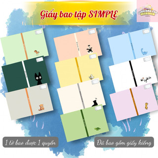 (XẤP 10 Tờ SẴN BÌA KIẾNG) Giấy bao tập, Giấy bao vở, Bao sách chủ đề Đơn giản | by Winwin