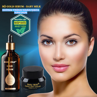 [Hot] Bộ Kem Dưỡng Trắng Ngăn Ngừa Nám Mụn Gold Serum Baby Milk - Hàng Hiệu Cao Thiên Nhi