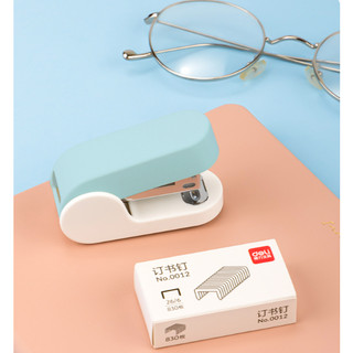 Dập Ghim Mini Cho Học Sinh Deli 25 Trang Ghim Số 12 Nhỏ Gọn Màu Pastel Dễ Thương Kèm Ghim Tặng Tiện Lợi
