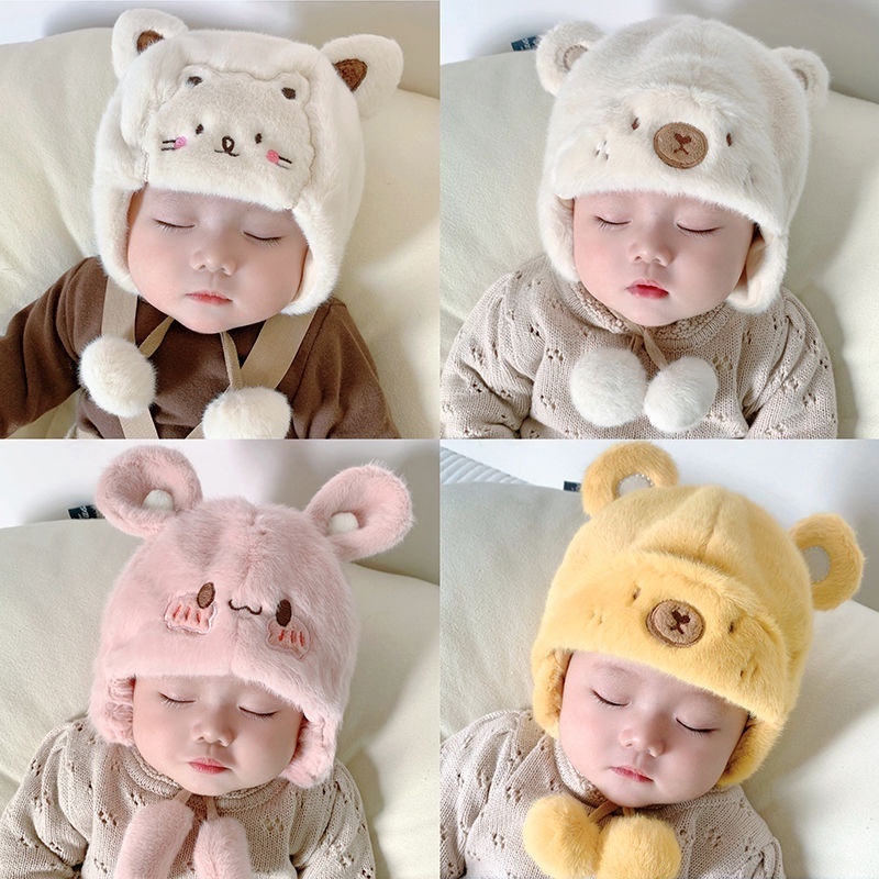 Mũ len cho bé sơ sinh mũ len cho bé trai bé gái Thời trang dễ thương giữ ấm mùa đông thu Hàn Quốc 1 5 tuổi