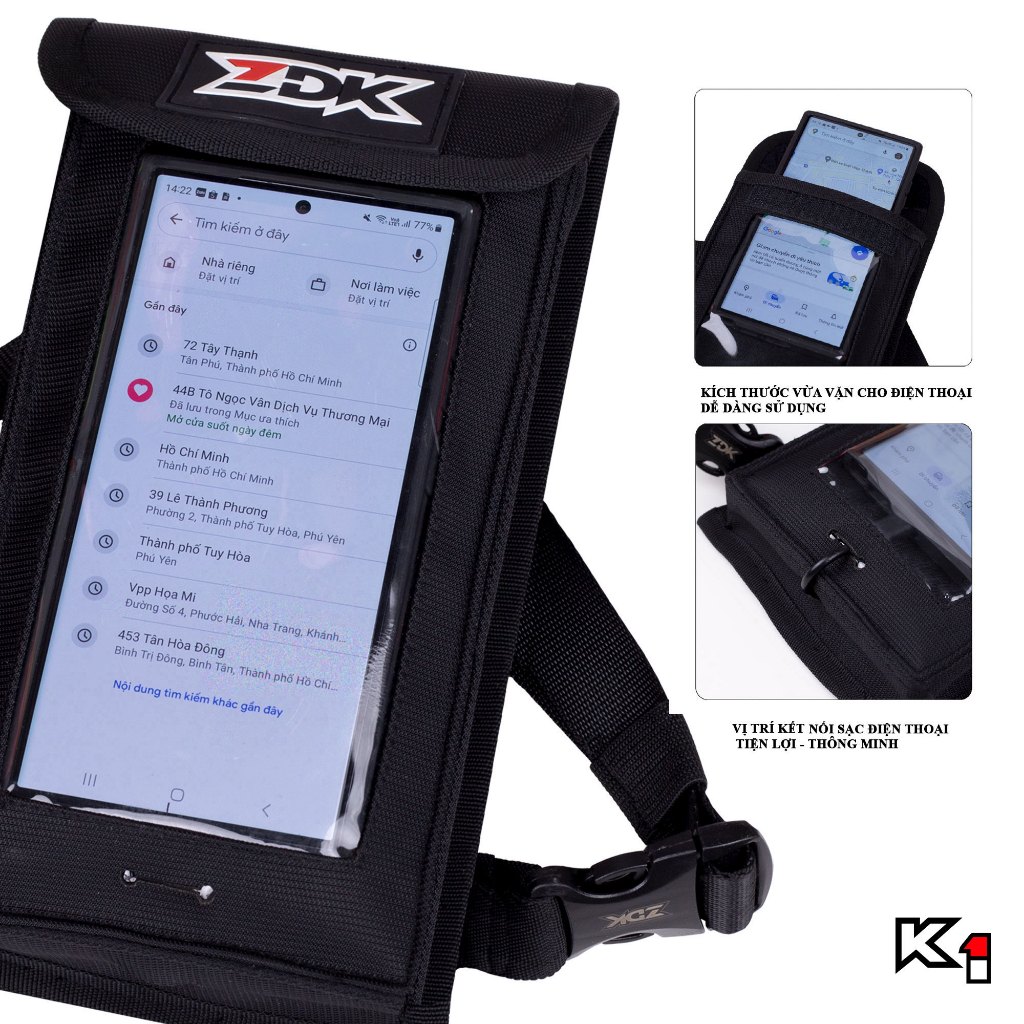 Túi Mini Treo Đầu Xe Máy ZDK K1 Chạy Grab cảm ứng điện thoại - Tiện Dụng- Vừa Túi Tiền.