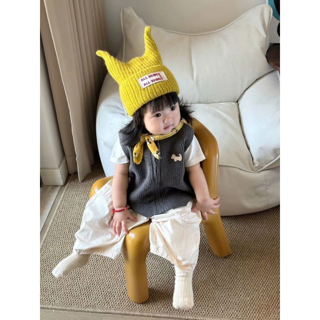 Sẵn- QCCC- Mũ len trẻ em thu đông mới dễ thương hình xúc tu cho bé trai bé gái từ 1- 5 tuổi mix đồ thu đông chụp ảnh