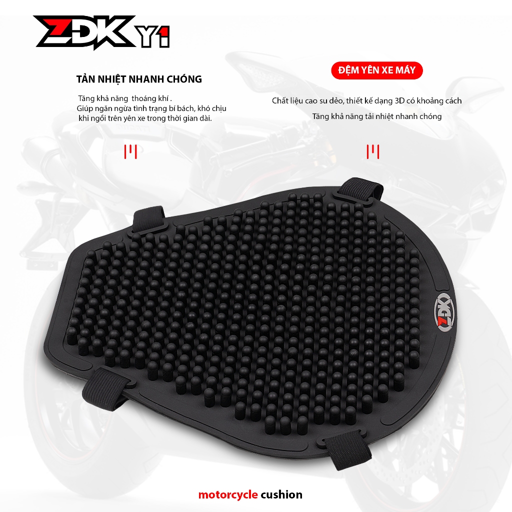 Đệm lót bọc yên xe máy ZDK Trước Y1 silicon mềm mại êm ái chống ê mông đi xe máy thường xuyên hàng ngày
