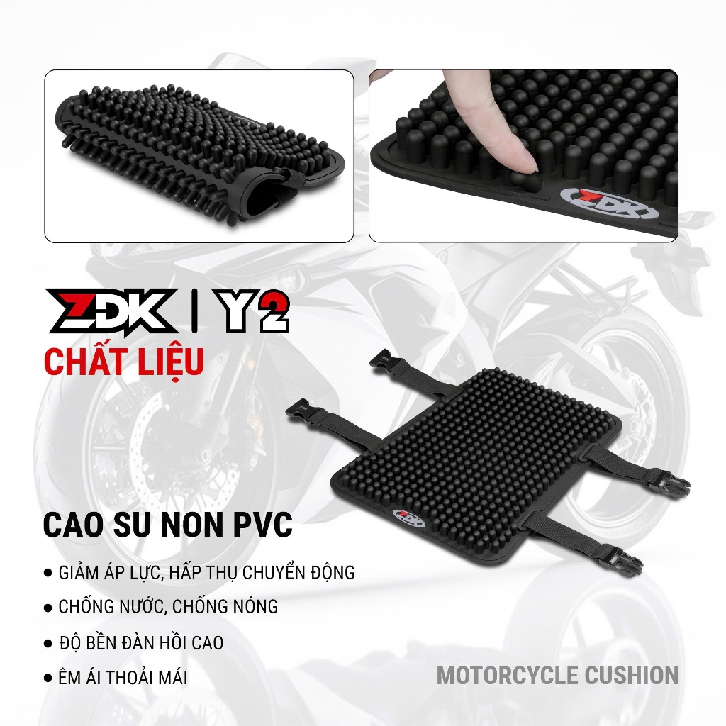 Đệm lót bọc yên xe máy ZDK Sau Y2 silicon mềm mại êm ái chống ê mông đi xe máy thường xuyên hàng ngày