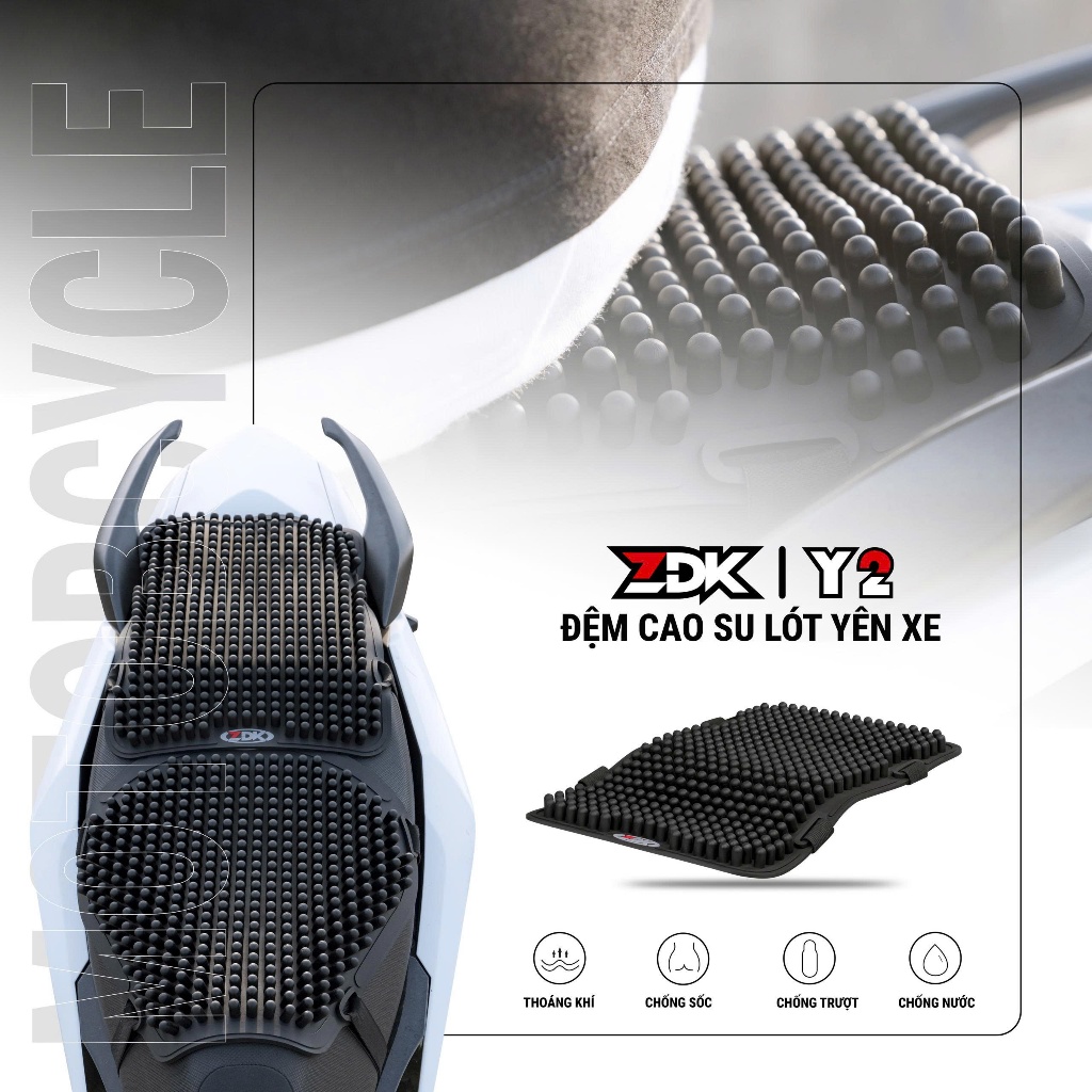 Đệm lót bọc yên xe máy ZDK Sau Y2 silicon mềm mại êm ái chống ê mông đi xe máy thường xuyên hàng ngày