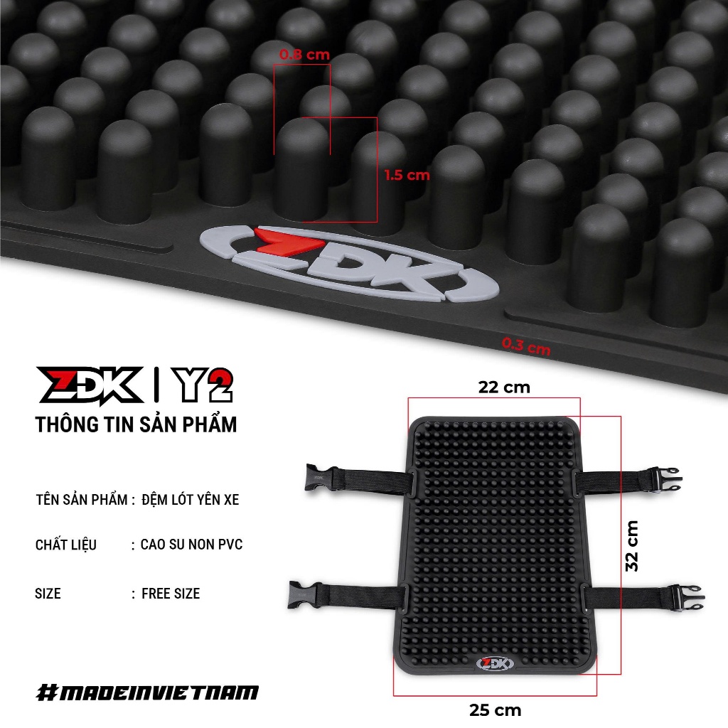 Đệm lót bọc yên xe máy ZDK Sau Y2 silicon mềm mại êm ái chống ê mông đi xe máy thường xuyên hàng ngày
