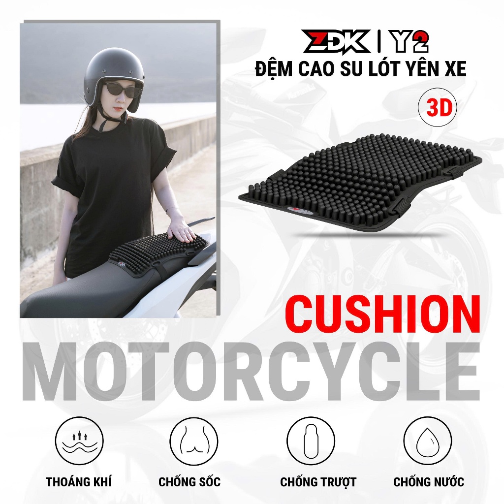 Đệm lót bọc yên xe máy ZDK Sau Y2 silicon mềm mại êm ái chống ê mông đi xe máy thường xuyên hàng ngày