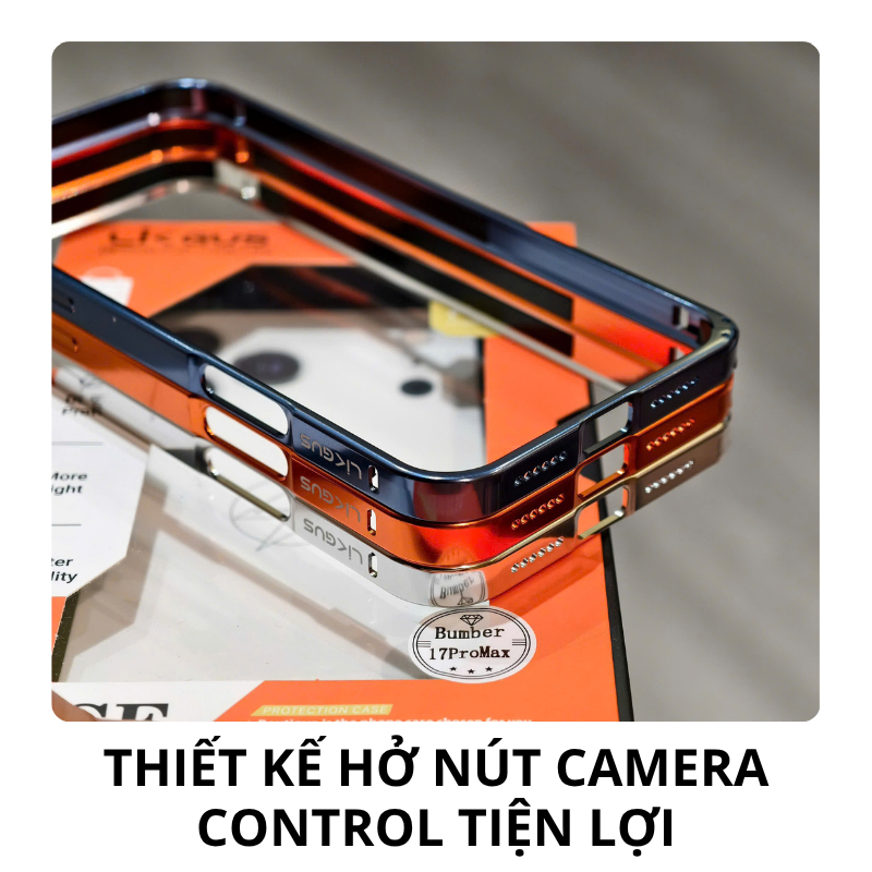 Ốp Khung Viền Hợp Kim Nhôm Likgus Bumper Chống Sốc – Bảo Vệ Cụm Camera Cho iPhone 17 Pro Max