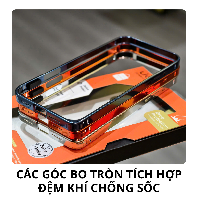 Ốp Khung Viền Hợp Kim Nhôm Likgus Bumper Chống Sốc – Bảo Vệ Cụm Camera Cho iPhone 17 Pro Max