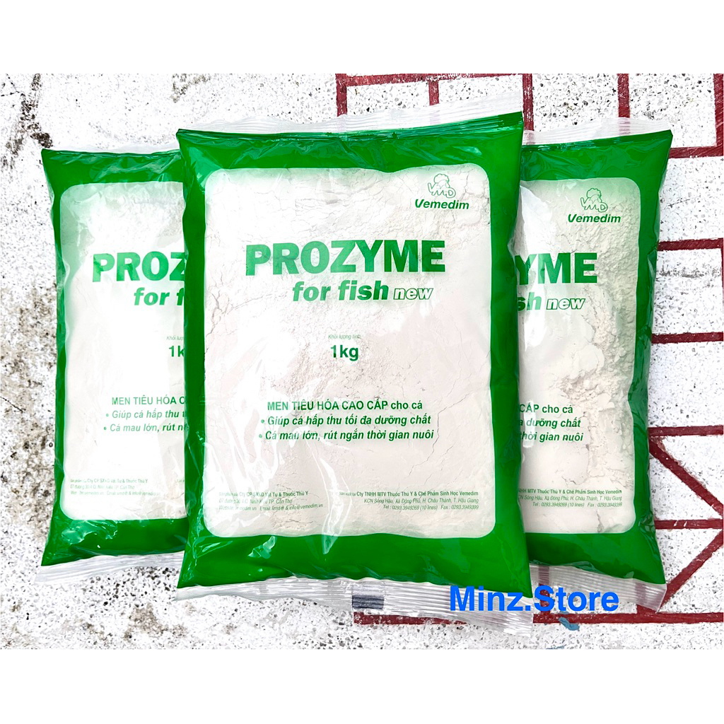 Men tiêu hoá Prozyme for fish new Gói trại (1KG), bổ sung Vitamin và Enzyme tiêu hóa cho cá, ếch, lương, tôm.