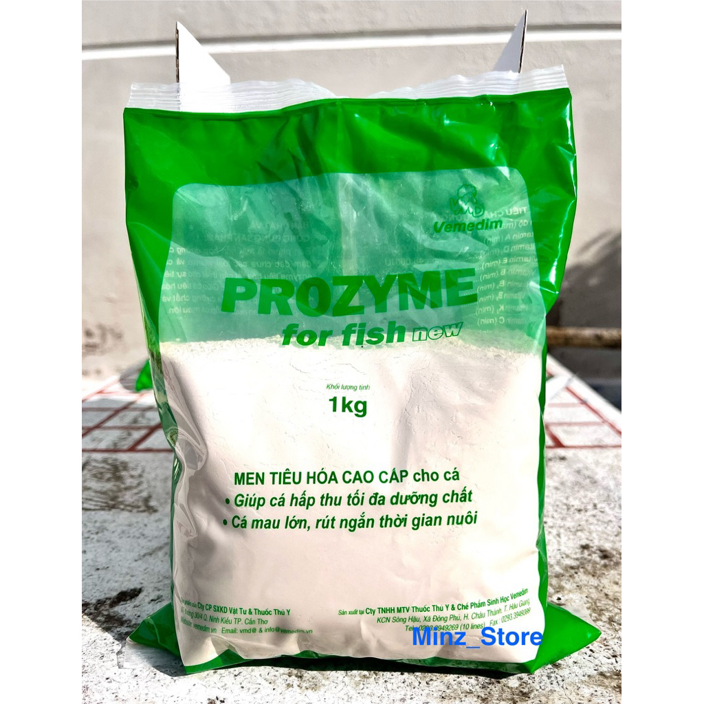 Men tiêu hoá Prozyme for fish new Gói trại (1KG), bổ sung Vitamin và Enzyme tiêu hóa cho cá, ếch, lương, tôm.