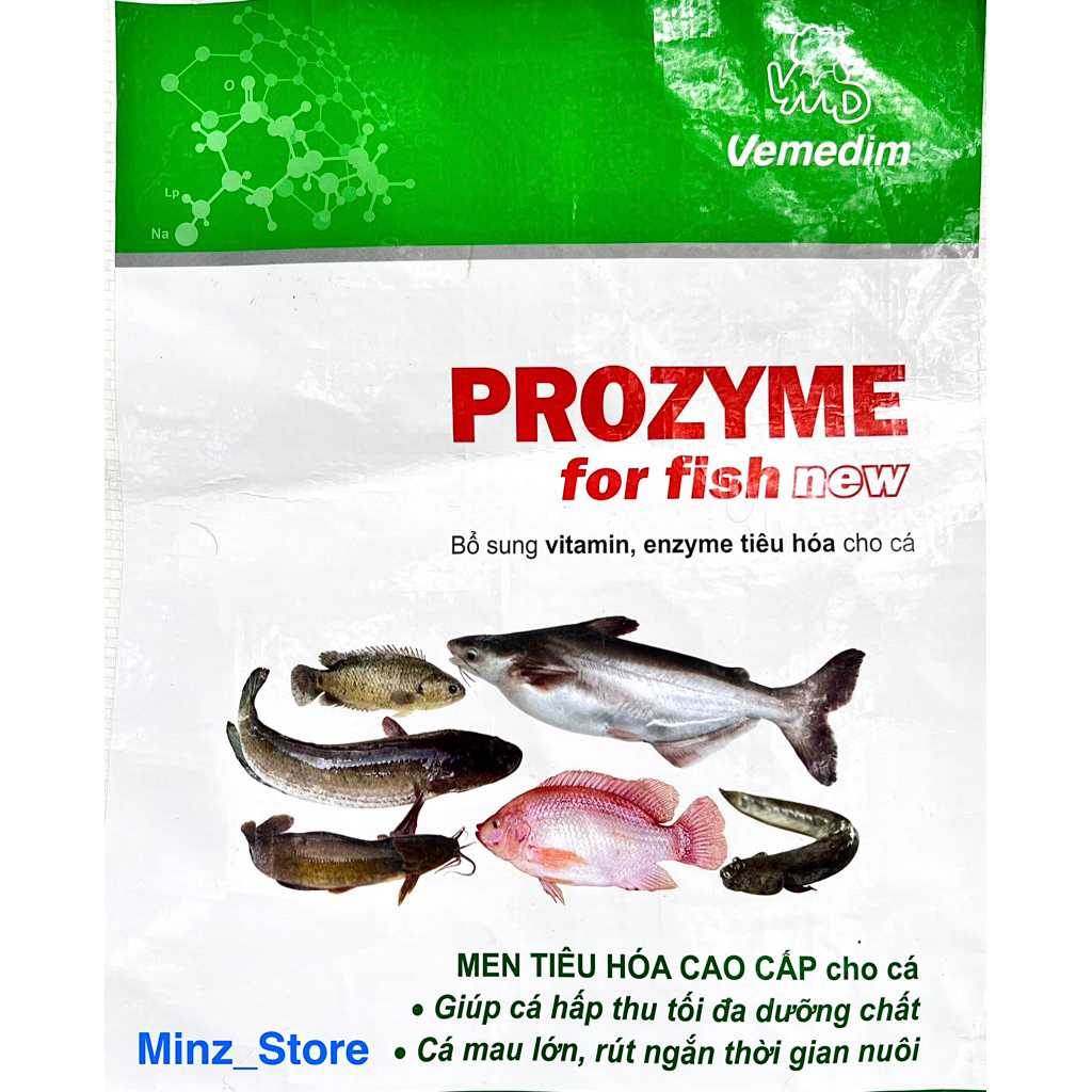 Men tiêu hoá Prozyme for fish new Gói trại (1KG), bổ sung Vitamin và Enzyme tiêu hóa cho cá, ếch, lương, tôm.