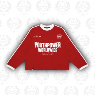 Áo Thun Tay Dài YOUTH WORLD WIDE YOUTHPOWER chạy viền tay áo Unisex Cotton 250gsm Cổ Tròn Form Rộng Thoải Mái Cho Nam Nữ