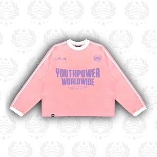 Áo Thun Tay Dài YOUTH WORLD WIDE YOUTHPOWER chạy viền tay áo Unisex Cotton 250gsm Cổ Tròn Form Rộng Thoải Mái Cho Nam Nữ