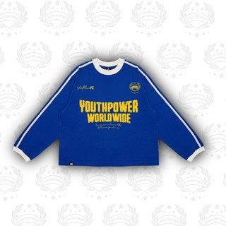 Áo Thun Tay Dài YOUTH WORLD WIDE YOUTHPOWER chạy viền tay áo Unisex Cotton 250gsm Cổ Tròn Form Rộng Thoải Mái Cho Nam Nữ