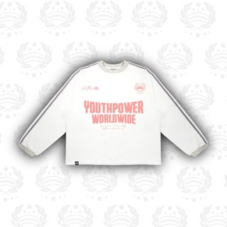 Áo Thun Tay Dài YOUTH WORLD WIDE YOUTHPOWER chạy viền tay áo Unisex Cotton 250gsm Cổ Tròn Form Rộng Thoải Mái Cho Nam Nữ