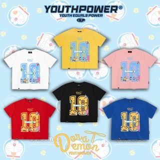 Áo Thun Boxy DORAEMON 18 TN YOUTHPOWER Unisex Cotton 250gsm Cổ Tròn Form Rộng Thoải Mái Cho Nam Nữ